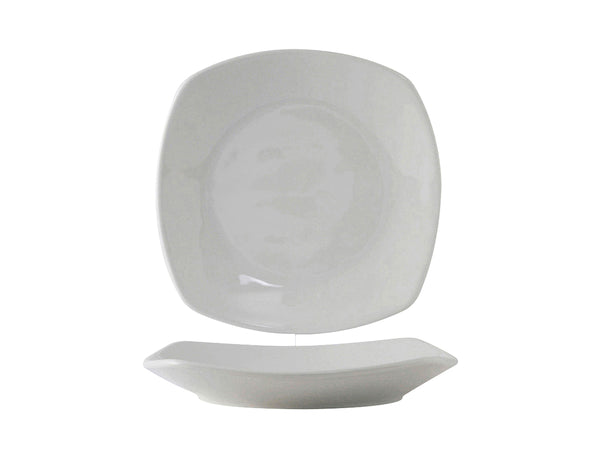Tuxton Square Pasta Coupe Plate 10 ½" Porcelain White
