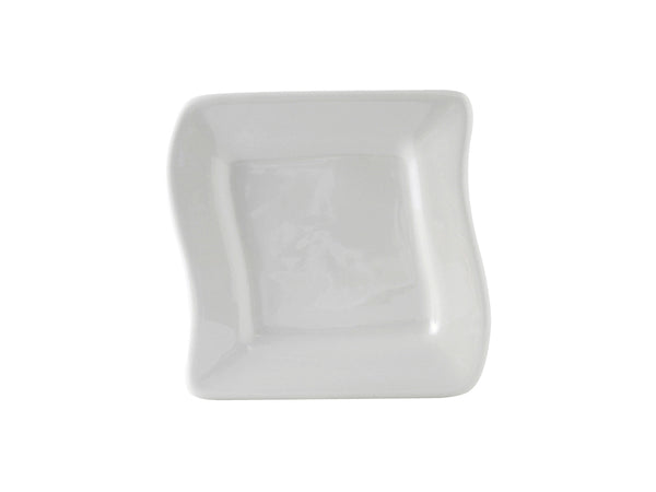 Tuxton Wave Plate 6 ⅜" x 6 ⅜" Porcelain White