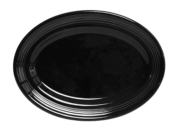 Tuxton Oval Platter 13 ¾" x 10 ½" Concentrix Black