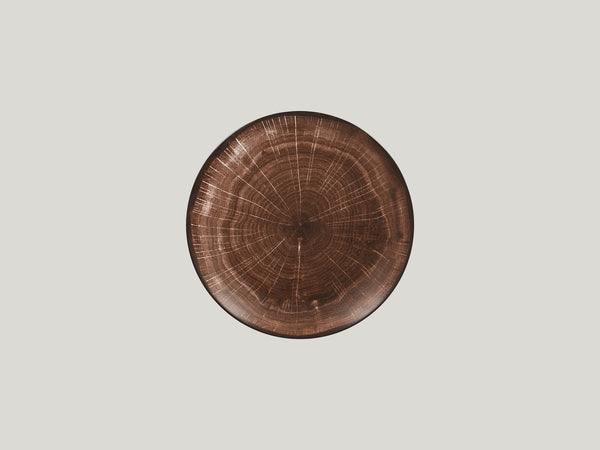 FLAT  COUPE PLATE, 8.25"D, OAK BROWN_0