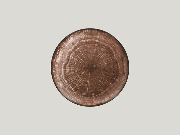 FLAT COUPE PLATE, 9.45"D, OAK BROWN_0