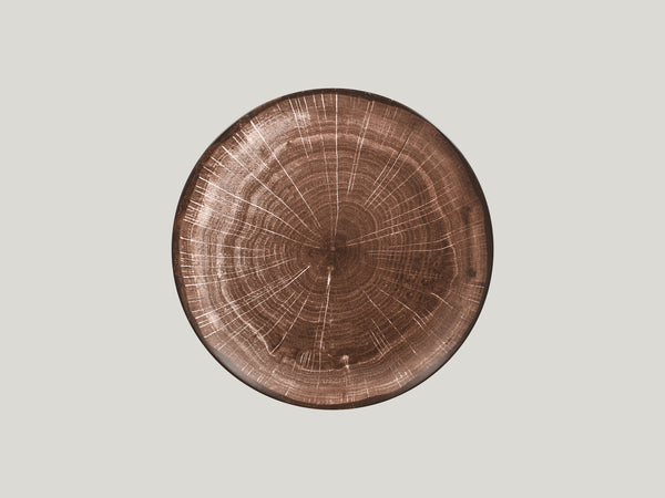 FLAT COUPE PLATE, 10.65"D, OAK BROWN_0
