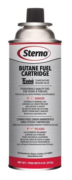 Sterno 8 Oz Butane Fuel With TSV AND RVR