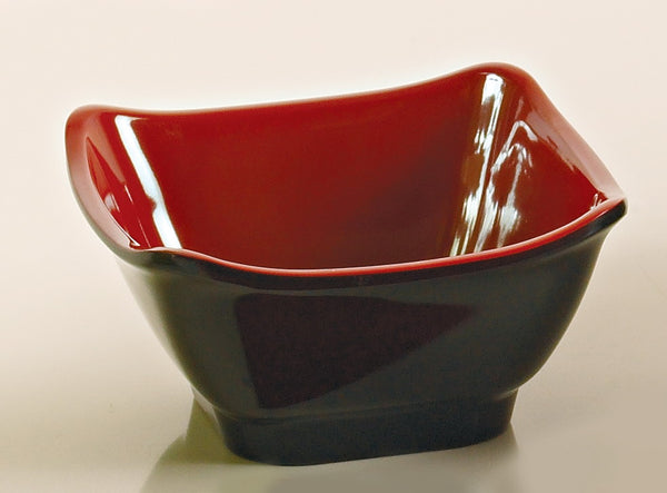 Yanco Black & Red Melamine 4 3/4" SQUARE BOWL 10 OZ