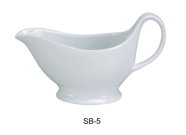 Yanco Accessories Chinaware 7" X 2 1/4" X 3 1/2" SAUCE BOAT 5.5 OZ