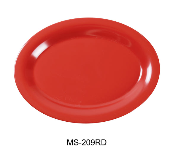 Yanco Milestone Melamine 9 1/2" X 7 1/4" OVAL PLATTER ORANGE RED