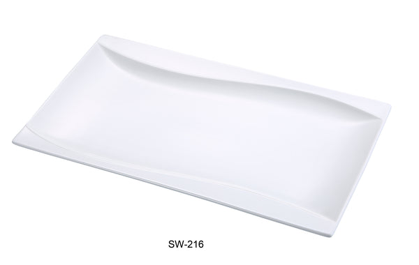 Yanco Sea Wave Chinaware 15 3/4" X 9 1/4" RECTANGULAR PLATE