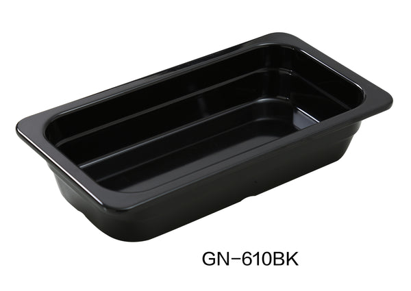 Yanco GN Pan Melamine 10.43" X 6.38" X 2.56" / 265 X 162 X 65mm PAN, GN 1/4 BLACK