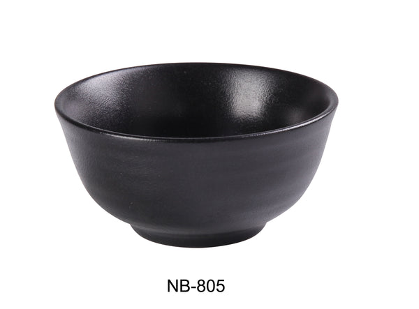 Yanco Noble Black Chinaware 4-5/8" X 2-1/4" RICE BOWL 10 OZ