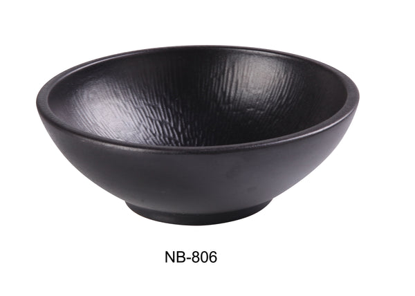 Yanco Noble Black Chinaware 6-1/8" X 2-1/4" NAPPIE BOWL 14 OZ