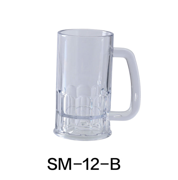 Yanco Stemware Plastic 12 OZ BEER MUG 3" X 5 1/2""