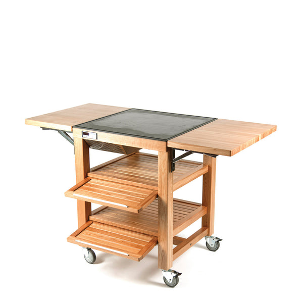 Flow Single Heating/Cooling Trolley Oak with Dekton top - 2 flaps (US Type B)