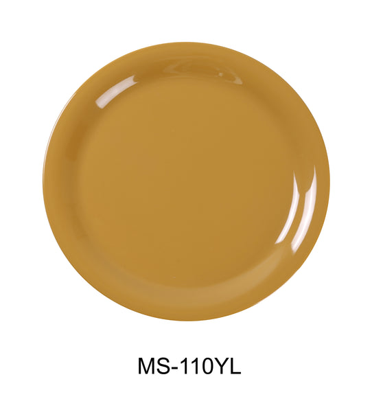 Yanco Milestone Melamine 10 1/2" NARROW RIM ROUND PLATE YELLOW