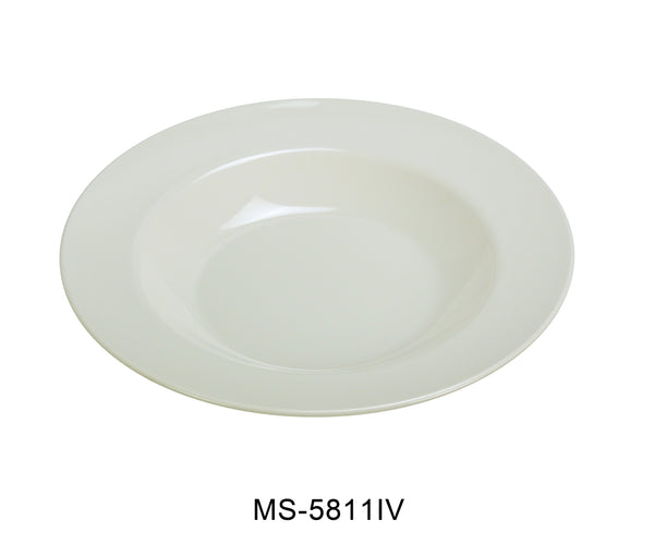 Yanco Milestone Melamine 11" X 1 3/4"H PASTA BOWL - 16 OZ IVORY