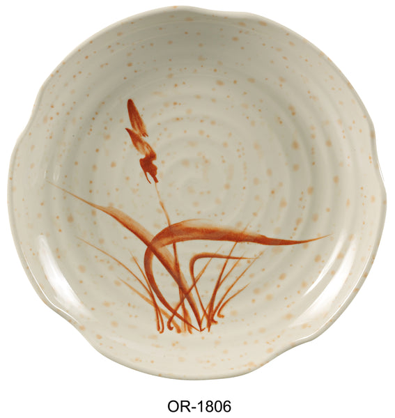 Yanco Orchis Melamine 6" LOTUS SHAPE PLATE GOLD ORCHIS