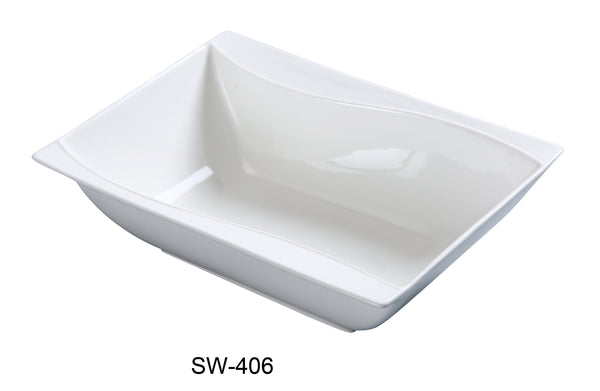 Yanco Sea Wave Chinaware 6" X 4 1/2" RECTANGULAR BOWL 8 OZ