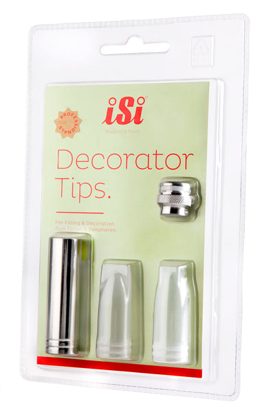 Decorator Tips - Set of 3 (plus adaptor)