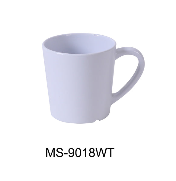 Yanco Milestone Melamine 3" X 3"H MUG/CUP - 7 OZ WHITE