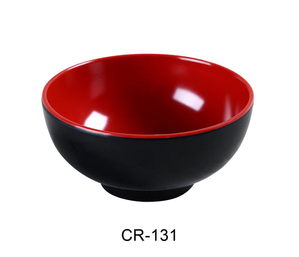 Yanco Black & Red Melamine 4 3/4" RICE BOWL 8 OZ