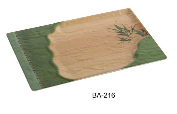 Yanco Bamboo Style Melamine 16" X 10" RECTANGULAR PLATE