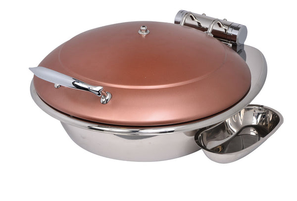 Crown Collection Induction Chafer, 4 qt., round, without stand, includes: hinged lid with drip free feature, food pan