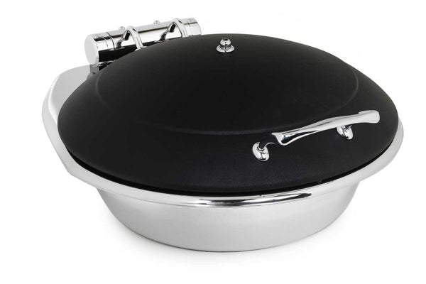 Crown Collection Induction Chafer, 4 qt., round, without stand, includes: hinged glass lid with drip free feature, food pan, etc