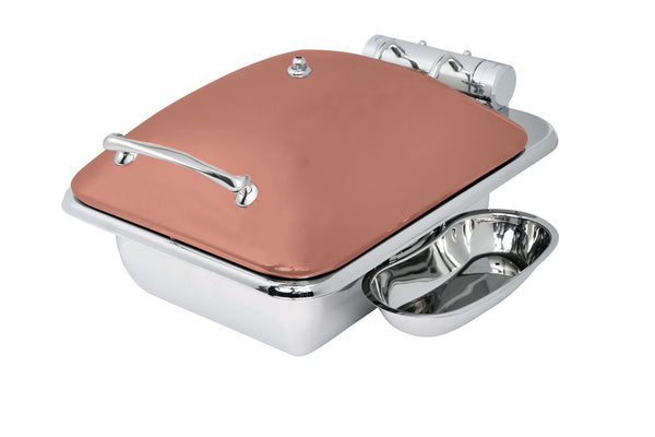 Crown Collection Induction Chafer, 4 qt., square, without stand, includes: hinged lid with drip free feature, food pan, etc