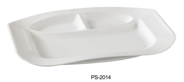 Yanco Piscataway Chinaware 14 1/2" X 9 1/2" 3-COMPARTMENT