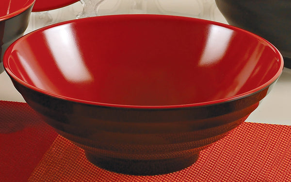 Yanco Black & Red Melamine 7" NOODLE BOWL 24 OZ