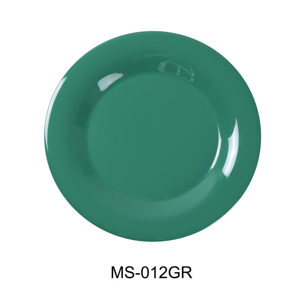 Yanco Milestone Melamine 12" WIDE RIM ROUND PLATE GREEN