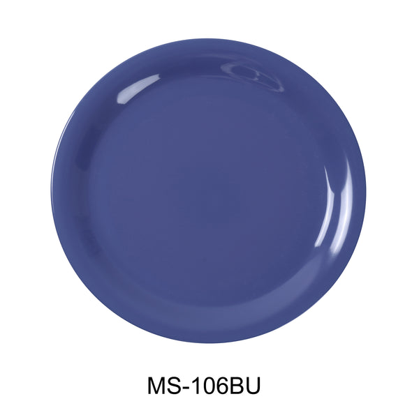 Yanco Milestone Melamine 6 1/2" NARROW RIM ROUND PLATE BLUE