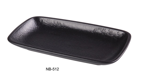 Yanco Noble Black Chinaware 12" X 6-5/8" X 1-1/2" RECTANGULAR PLATE