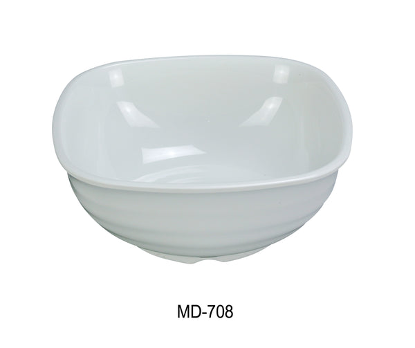 Yanco Milando Melamine 8" SQUARE BOWL 42 OZ, 3 1/2"H