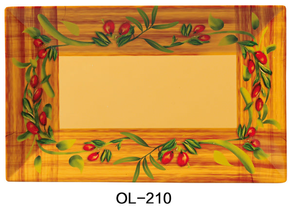 Yanco Olive Melamine 10" x 6" RECTANGULAR PLATE