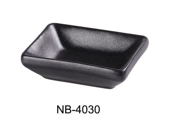 Yanco Noble Black Chinaware 3" X 2-1/4" X 1" SAUCE DISH 1 OZ