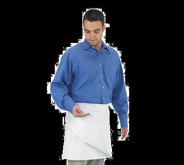 Chef Revival® Four-Way Apron, 34" x 17", blended poly/cotton fabric, no pockets, white, Chef 24/7®