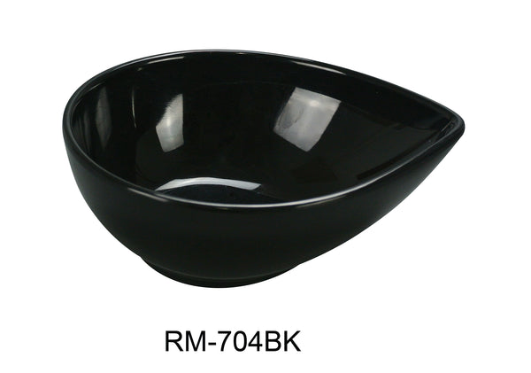 Yanco Rome Melamine 4" X 3 1/2" X 1 1/2" WATERDROP SHAPE DISH BLACK 4 OZ