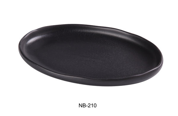 Yanco Noble Black Chinaware 10-1/2" X 7" X 1-1/8" OVAL PLATE