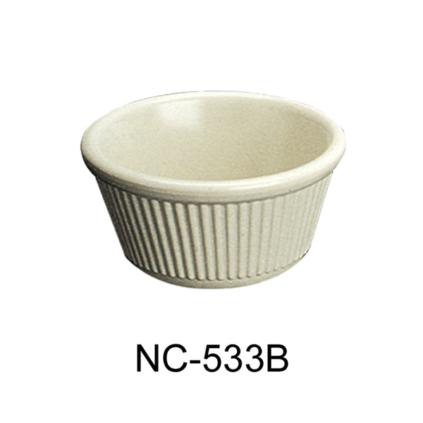 Yanco Accessories (Melamine) Melamine 3 3/8" x 1 1/2"H , 4 OZ FLUTED RAMEKIN BONE