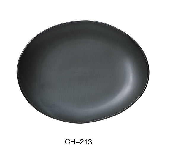 Yanco Champs Chinaware 13" X 10 1/2" X 1 1/2" OVAL PLATE