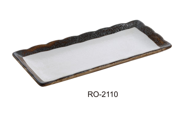 Yanco Rockeye Chinaware 10" X 4 1/4" RECTANGULAR SUSHI PLATE