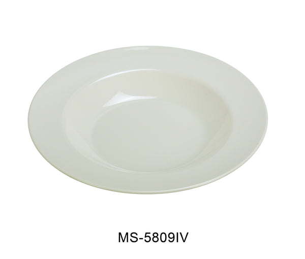 Yanco Milestone Melamine 9 1/4" X 1 1/4"H PASTA BOWL - 13 OZ IVORY