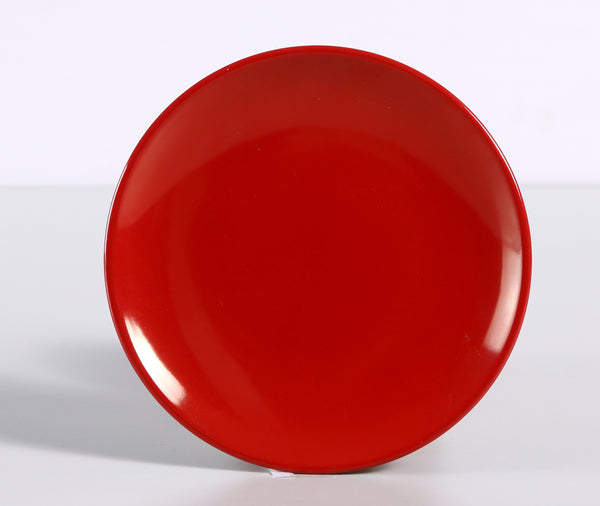 Yanco Black & Red Melamine 12" ROUND PLATE, COUPE SHAPE