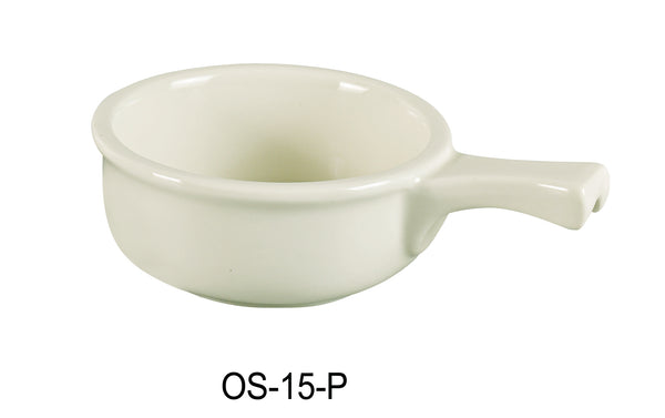 Yanco Accessories Chinaware 5 1/4"X2 1/4" ONION SOUP CROCK WITH HANDLE SUPER WHITE 15 OZ