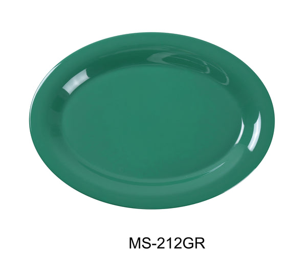 Yanco Milestone Melamine 12" X 9" OVAL PLATTER GREEN