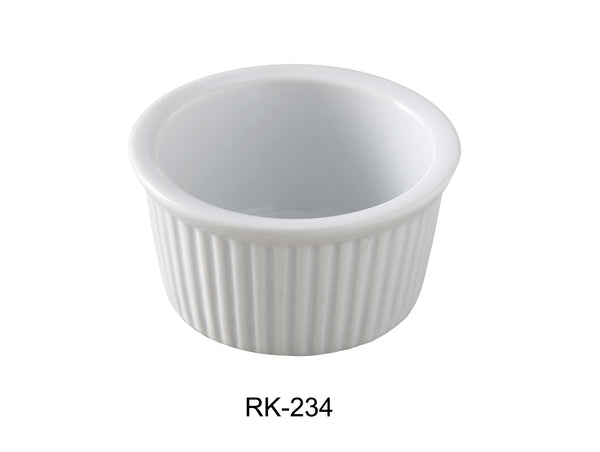 Yanco Accessories Chinaware 3" X 1 1/4"H RAMEKIN FLUTED 3.5 OZ