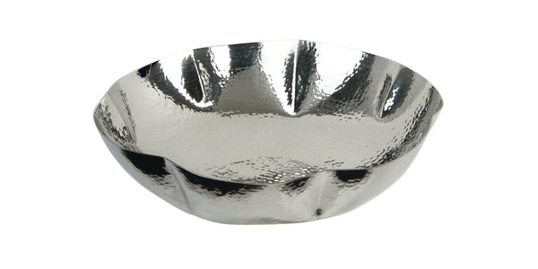 Multi-Purpose Bowl with Wave Design, 12", hammered stainless steel