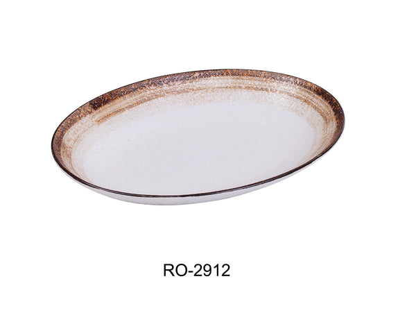 Yanco Rockeye-2 Chinaware 12" X 9" X 1 3/4" DEEP OVAL PLATE 28 OZ