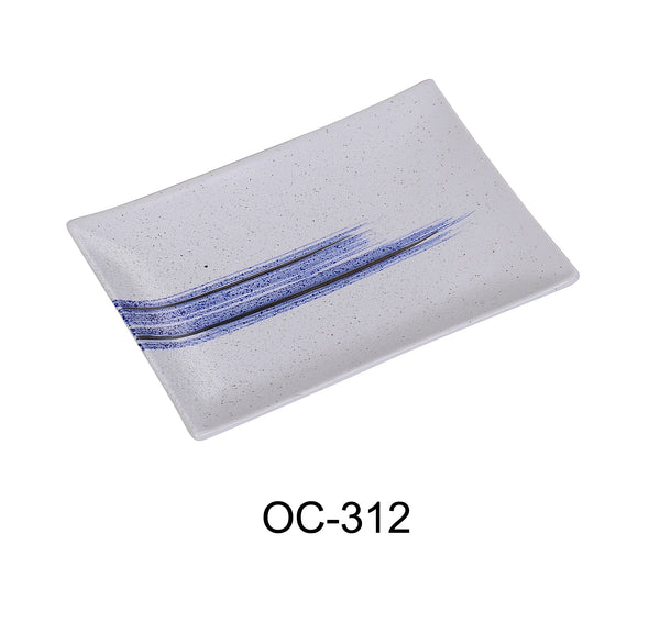 Yanco Ocean Chinaware 12" X 8 1/4" X 1 1/2" RECTANGULAR PLATE