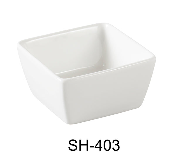 Yanco Shanghai Chinaware 3" X 1 5/8" SQUARE SAUCE DISH 4 OZ